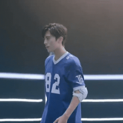 Man In Blue Jersey 82 In Ring GIF