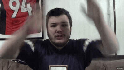 Man In Blue Jersey Number 94 GIF