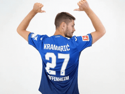 Man In Blue Jersey With Kramaric GIF
