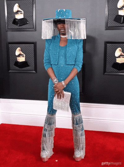 Man In Blue Jumpsuit And Silver Hat GIF