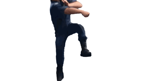 Man In Blue Jumpsuit With Williams Shirt Sticker