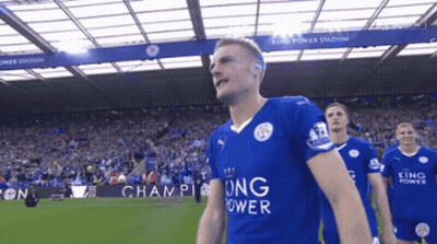 Man In Blue King Power Jersey Walking On Field GIF