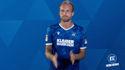 Man In Blue KSC Jersey Clapping GIF