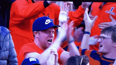 Man In Blue Nike Hat Screaming In Stands GIF