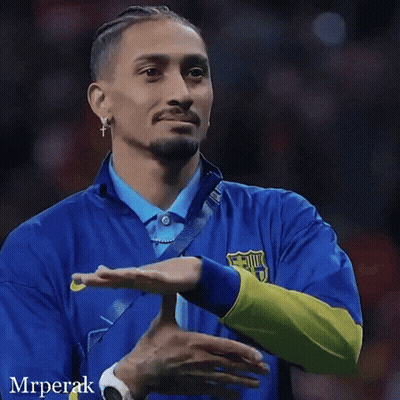 Man In Blue Nike Jacket With FCB Logo GIF