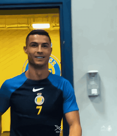Man In Blue Nike Shirt Number 7 GIF