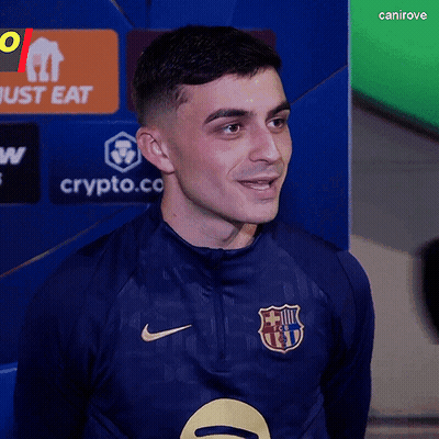 Man In Blue Nike Shirt With FCB Logo GIF