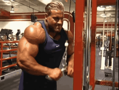 Man In Blue Nike Tank Top Working Out GIF