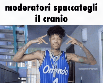 Man In Blue Orlando Jersey Pointing At Head GIF