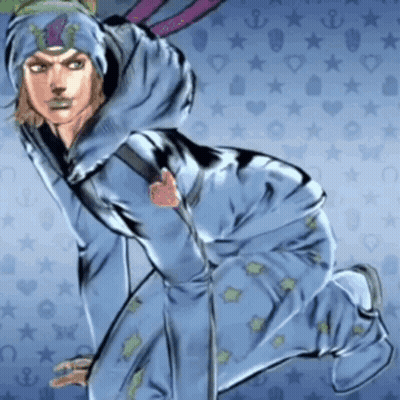 Man In Blue Outfit With Purple Hat GIF