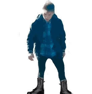 Man In Blue Plaid Shirt And Black Boots Sticker