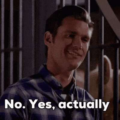 Man In Blue Plaid Shirt Saying No Yes Actually GIF