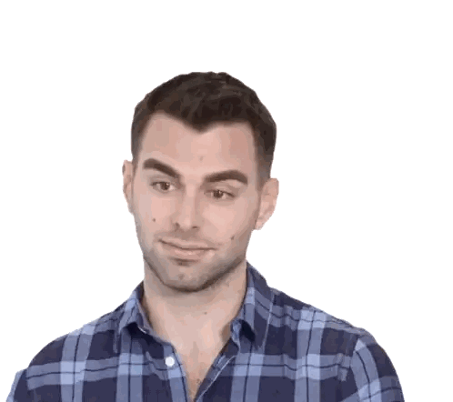 Man In Blue Plaid Shirt Smiling Sticker