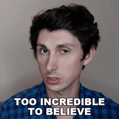 Man In Blue Plaid Shirt Too Incredible To Believe GIF