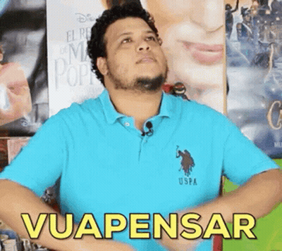 Man In Blue Polo Saying Vua Pensar GIF