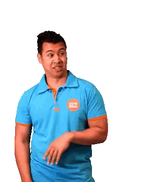 Man In Blue Polo Shirt Saying Coca Cola Sticker