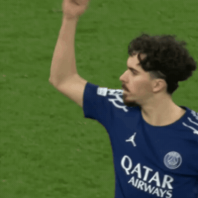 Man In Blue Qatar Airways Shirt Waving GIF