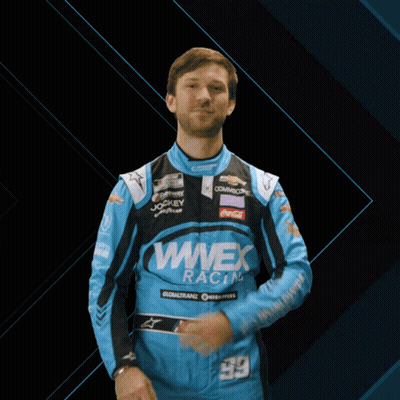 Man In Blue Racing Suit Number 99 GIF