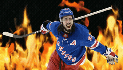 Man In Blue Rangers Hat Sitting In Stadium GIF