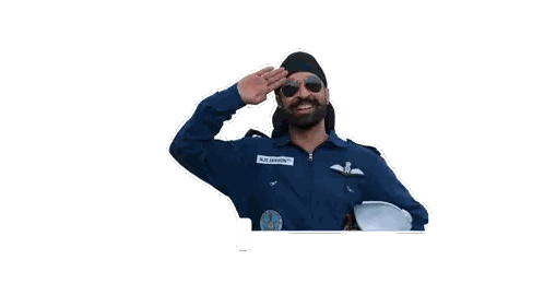 Man In Blue Saluting Bharat Mata Ki Jai Sticker
