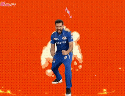 Man In Blue Samsung Shirt Holding Fist Up GIF