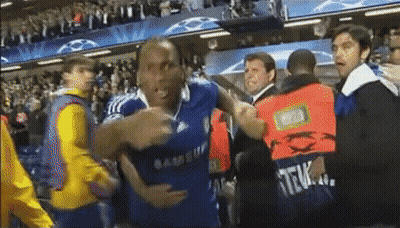 Man In Blue Samsung Shirt Surrounded GIF