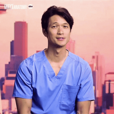 Man In Blue Scrub Top With Grey Anatomy ABC GIF