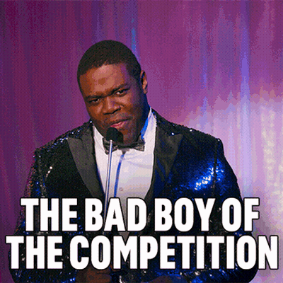 Man In Blue Sequined Suit The Bad Boy Of The Competition GIF