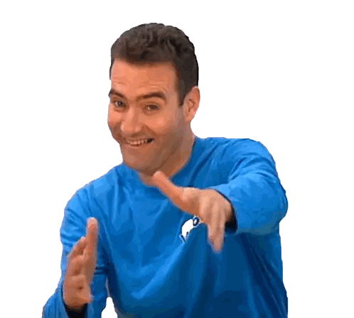 Man In Blue Sesame Street Shirt Sticker