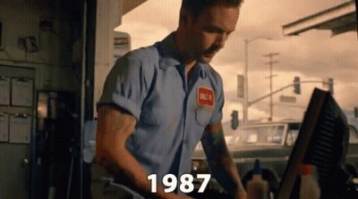 Man In Blue Shirt 1987 GIF