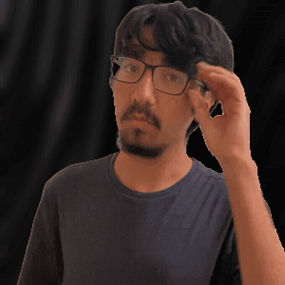 Man In Blue Shirt Adjusting Glasses GIF