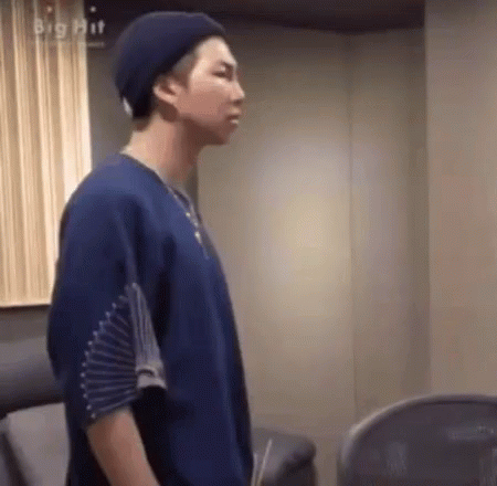 Man In Blue Shirt And Beanie GIF