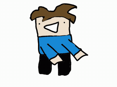 Man In Blue Shirt And Black Pants GIF