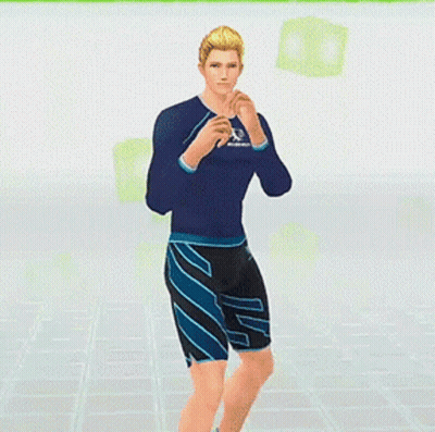 Man In Blue Shirt And Black Shorts GIF