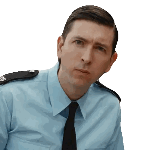 Man In Blue Shirt And Black Tie With 80 On Shoulder Sticker