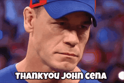 Man In Blue Shirt And Blue Hat Thank You John Cena GIF