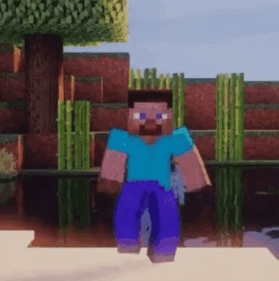 Man In Blue Shirt And Blue Pants Minecraft GIF