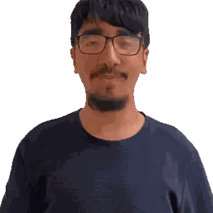 Man In Blue Shirt And Glasses Sticker