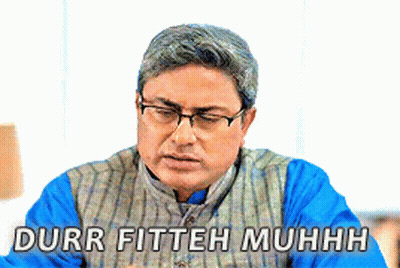 Man In Blue Shirt And Glasses Saying Durr Fitteh Muhh GIF