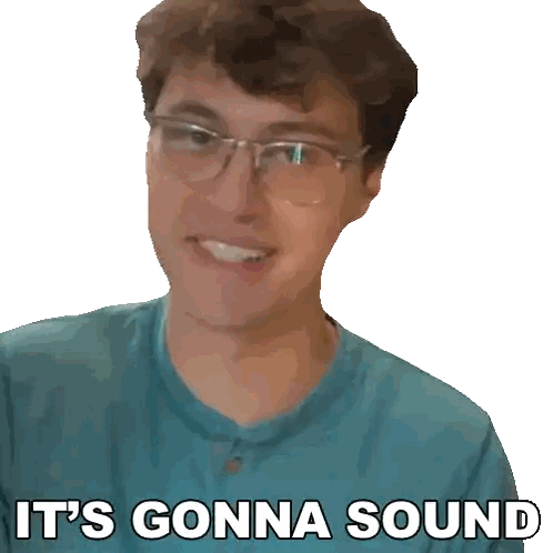 Man In Blue Shirt And Glasses Saying Its Gonna Sound Sticker