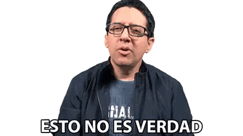 Man In Blue Shirt And Glasses Says Esto No Es Verdad Sticker
