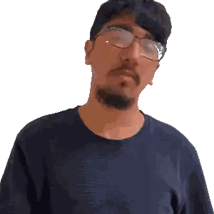 Man In Blue Shirt And Glasses Sticker