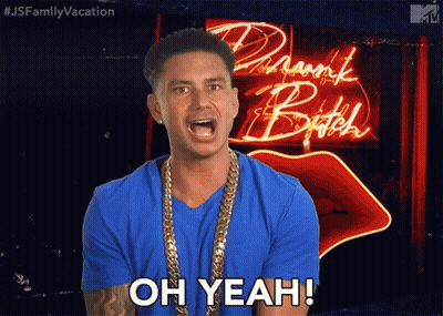 Man In Blue Shirt And Gold Chains Saying Oh Yeah GIF