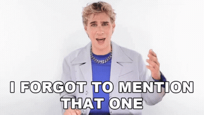 Man In Blue Shirt And Gray Jacket Says I Forgot To Mention That One GIF