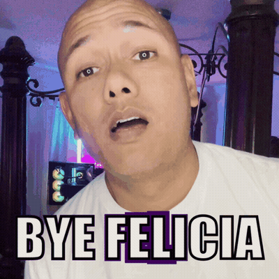 Man In Blue Shirt And Hat Saying Fly Away Now Bossy Lady Girl Guh-Bye GIF