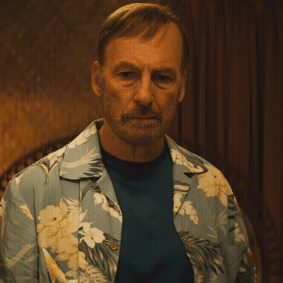 Man In Blue Shirt And Hawaiian Shirt GIF