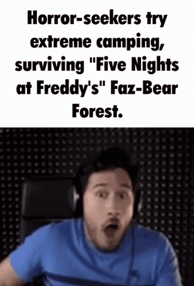 Man In Blue Shirt And Headphones Surprised GIF