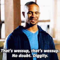 Man In Blue Shirt And Jacket Says That's Wassup No Doubt Diggity GIF