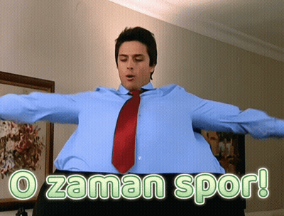 Man In Blue Shirt And Red Tie O Zaman Spor GIF