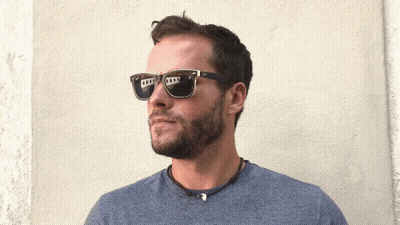 Man In Blue Shirt And Sunglasses GIF